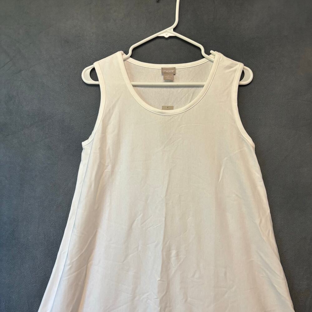 Chico’s Maxi Dress NWT Sz 1 White Black Colorblock Sleeveless Asymmetrical Fairy - Picture 6 of 10